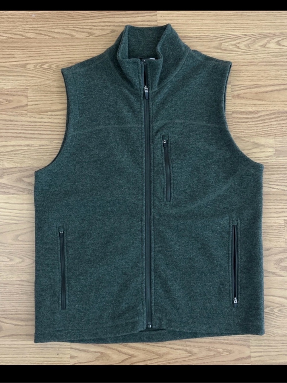 Ibex Shak Merino Zque Merino Wool Vest Mens M Full Zip Green